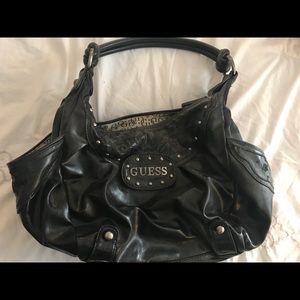Black Leather Guess Hobo/Handbag